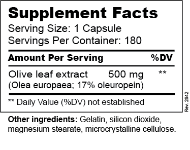 Olive Leaf Extract - Supplement Facts