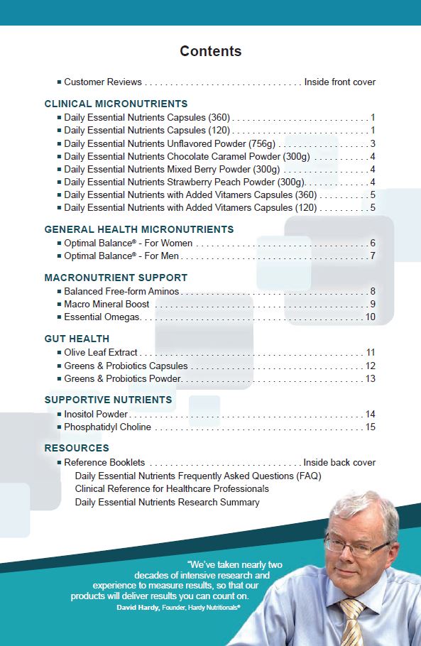 Hardy Nutritionals Wellness Products Booklet