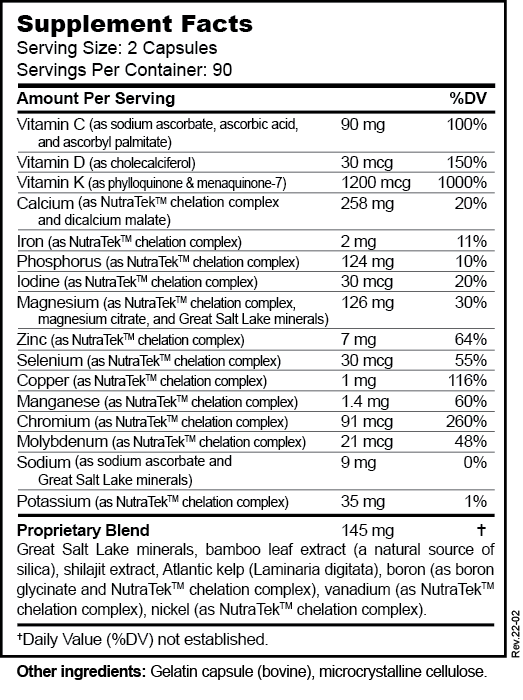 Macro Mineral Boost - Supplement Facts