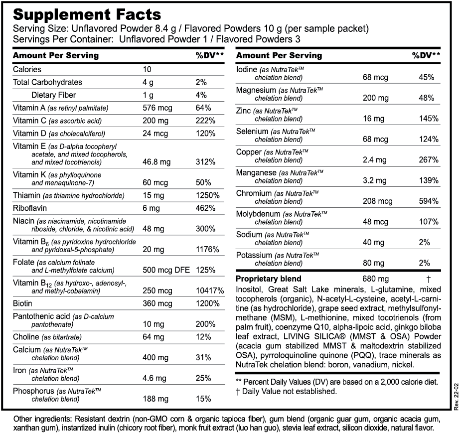 Daily Essential Nutrients Powder Samples